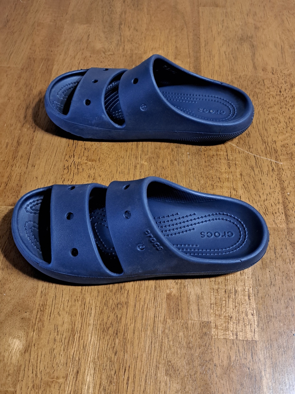 CROCS Navy Slide Sandals with Dual Straps - Picture 2 of 6